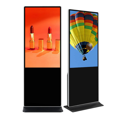 Free Standing 55 Inch Interactive Digital Signage Totem Monitor LCD Full HD 1080P