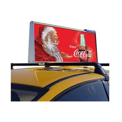 Taksi Led menampilkan tanda iklan video 3.3mm layar atap taksi luar ruangan yang unik