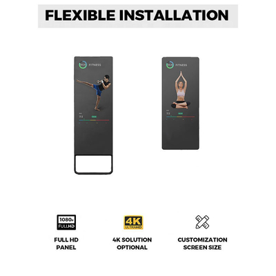 LCD Smart Touch Control Menyala Berdiri Cermin latihan portabel untuk kebugaran