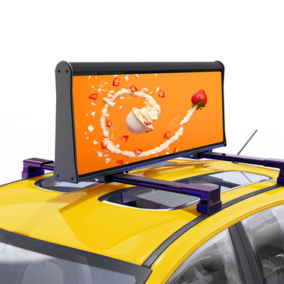CE ROHS FCC Car Top Led Display Layar iklan taksi penuh warna